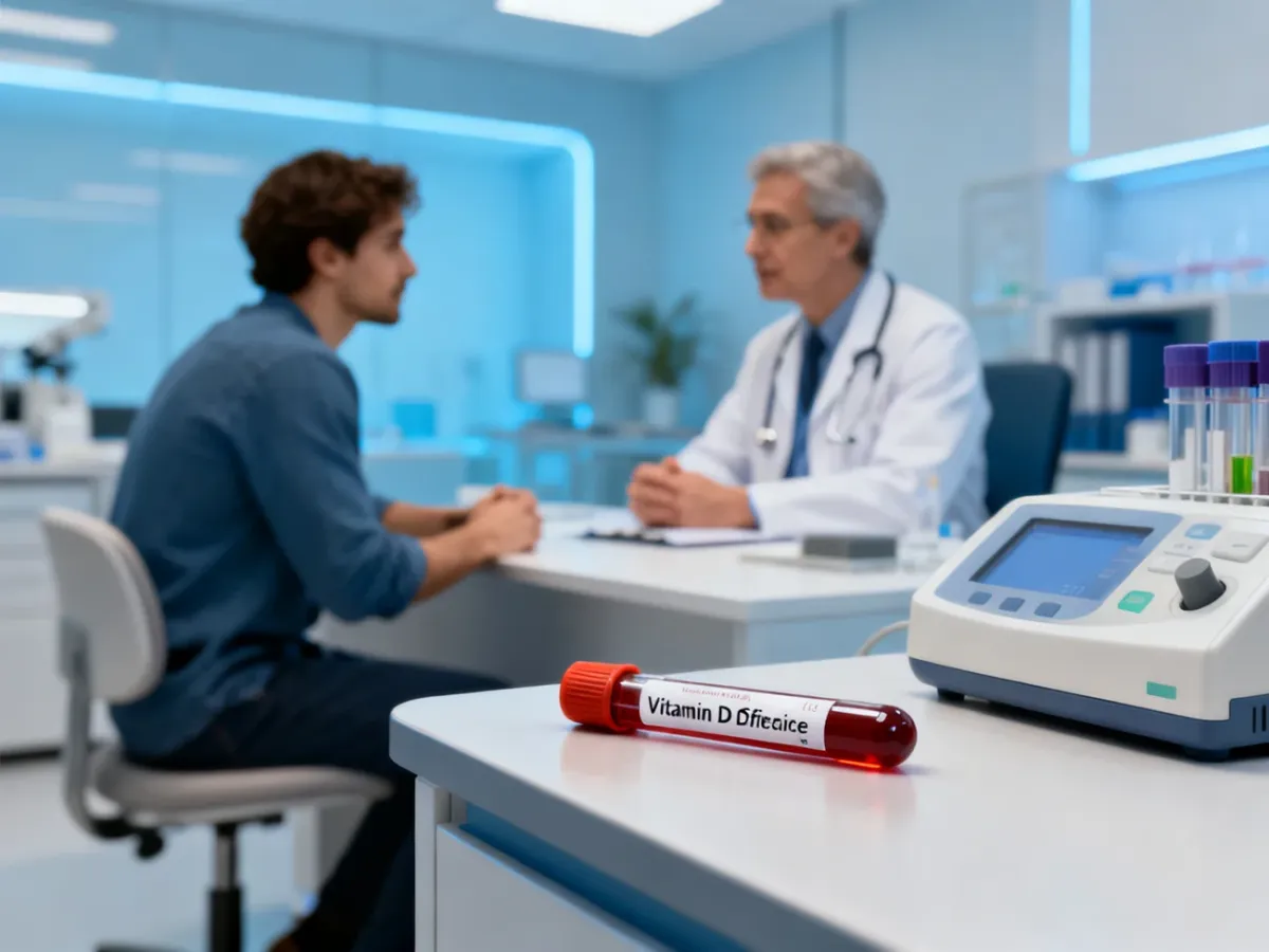 Pacjent konsultujący z lekarzem diagnostykę niedoboru witaminy D